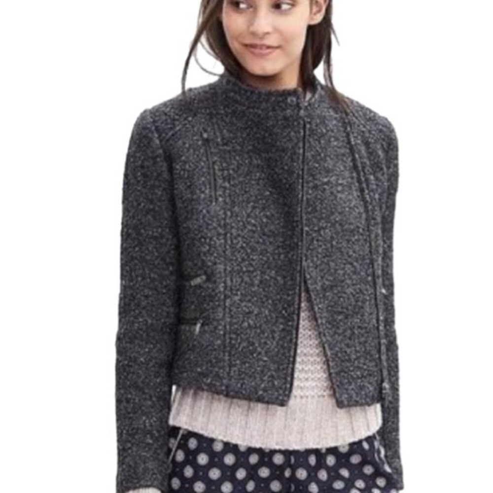 Banana Republic Gray Boucle Wool Blend Jacket